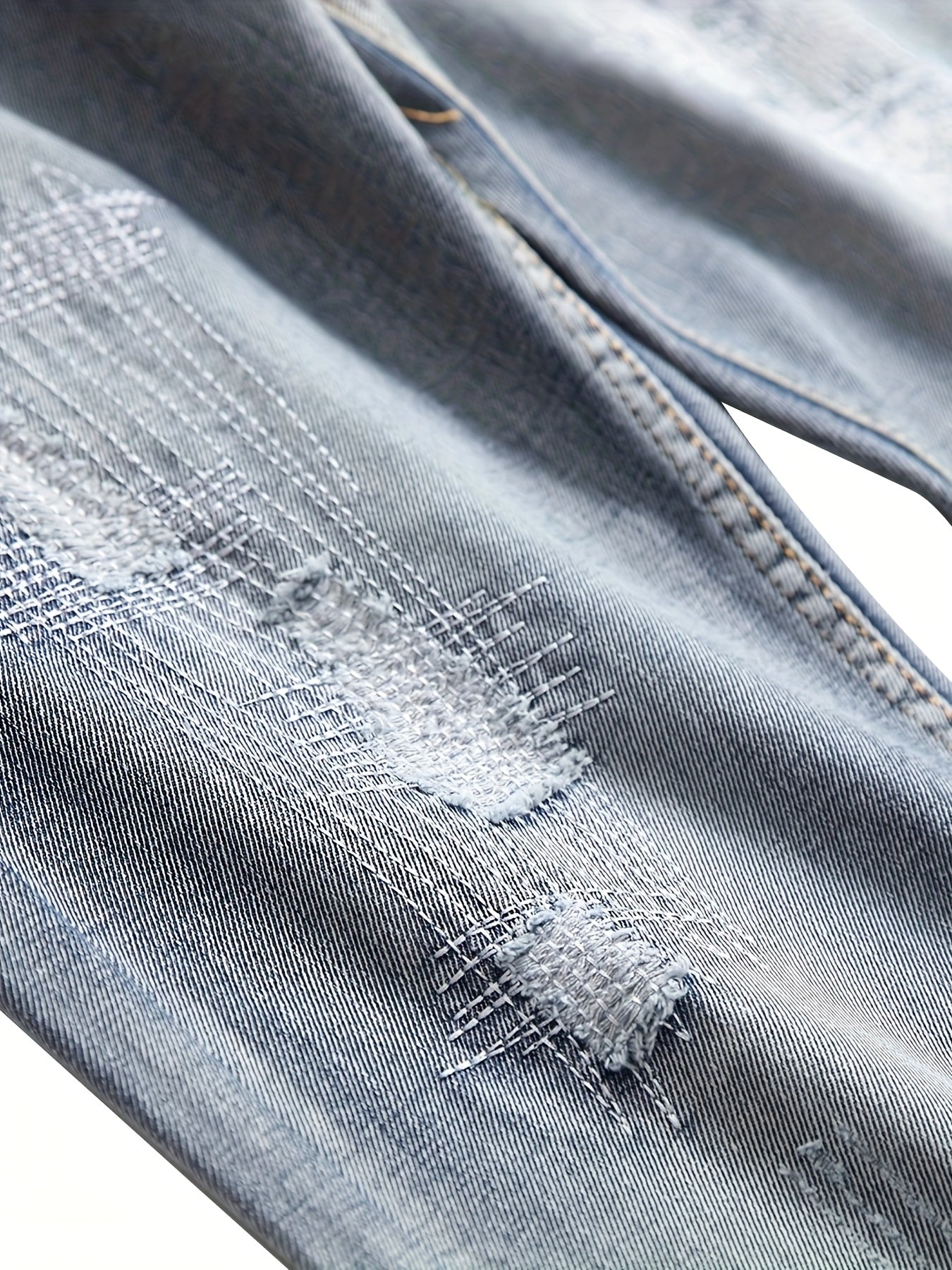 Men's Jeans; Ripped Embroidered Jeans; Fashionable Casual Men's Denim Trousers.