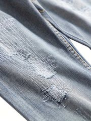 Men's Jeans; Ripped Embroidered Jeans; Fashionable Casual Men's Denim Trousers.