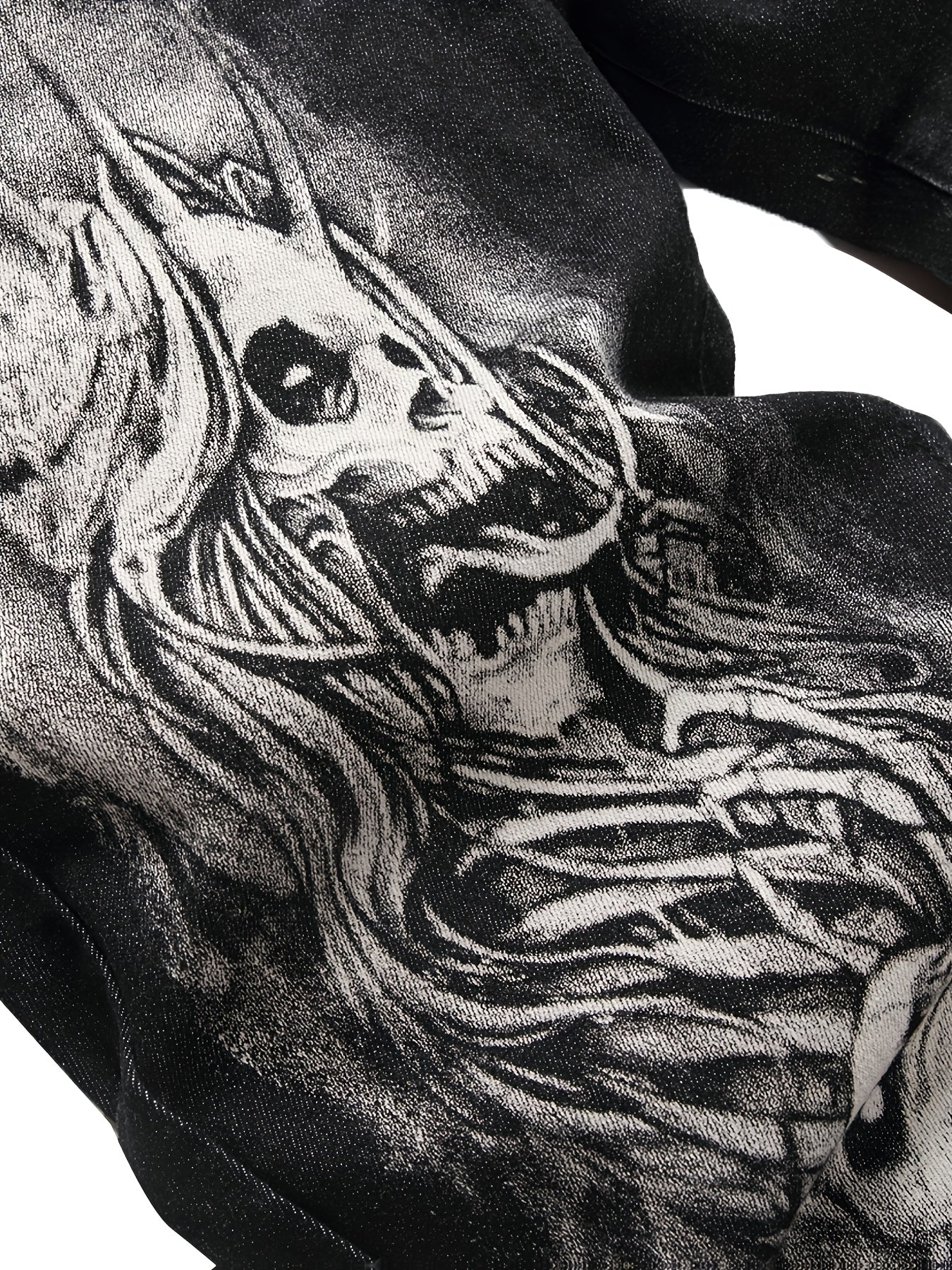 Men's Pattern Skull Print Jeans