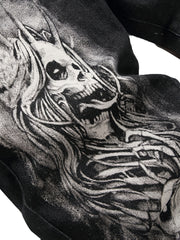 Men's Pattern Skull Print Jeans