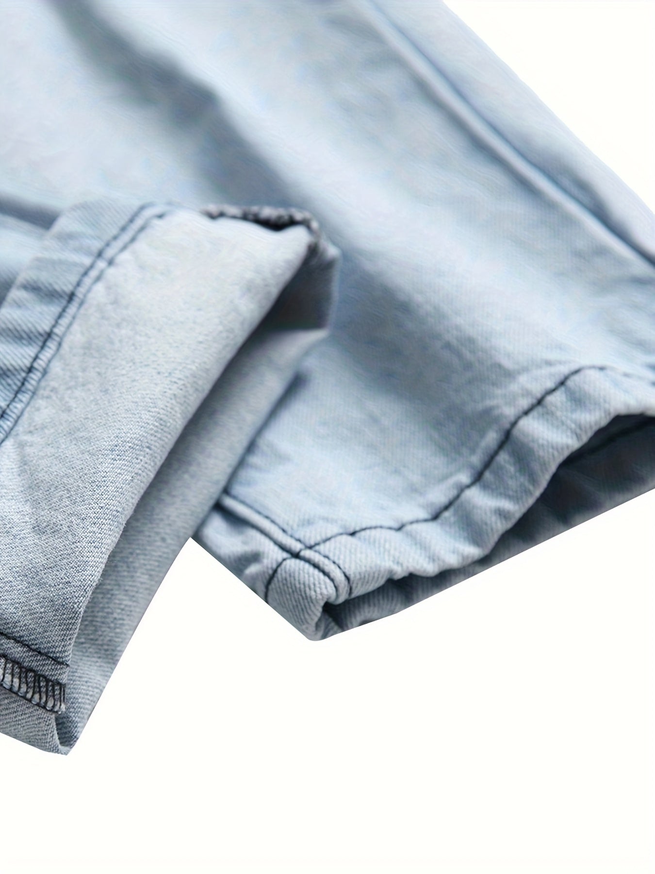 Mens Classic Light Blue Regular Fit Non-Stretch Cotton Blend Jeans - Zipper Fly, Mid Waist, Machine Washable, Weekend Casual Wear for All Seasons