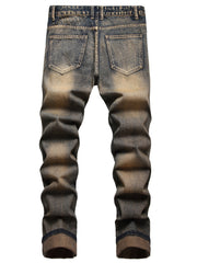 Men's Fashion Straight Jeans - Comfortable, Nostalgic Style for Casual Wear (L3006Nostalgia)