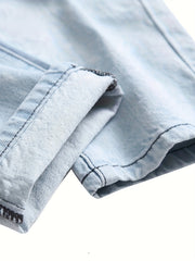 Men wear ripped light blue jeans