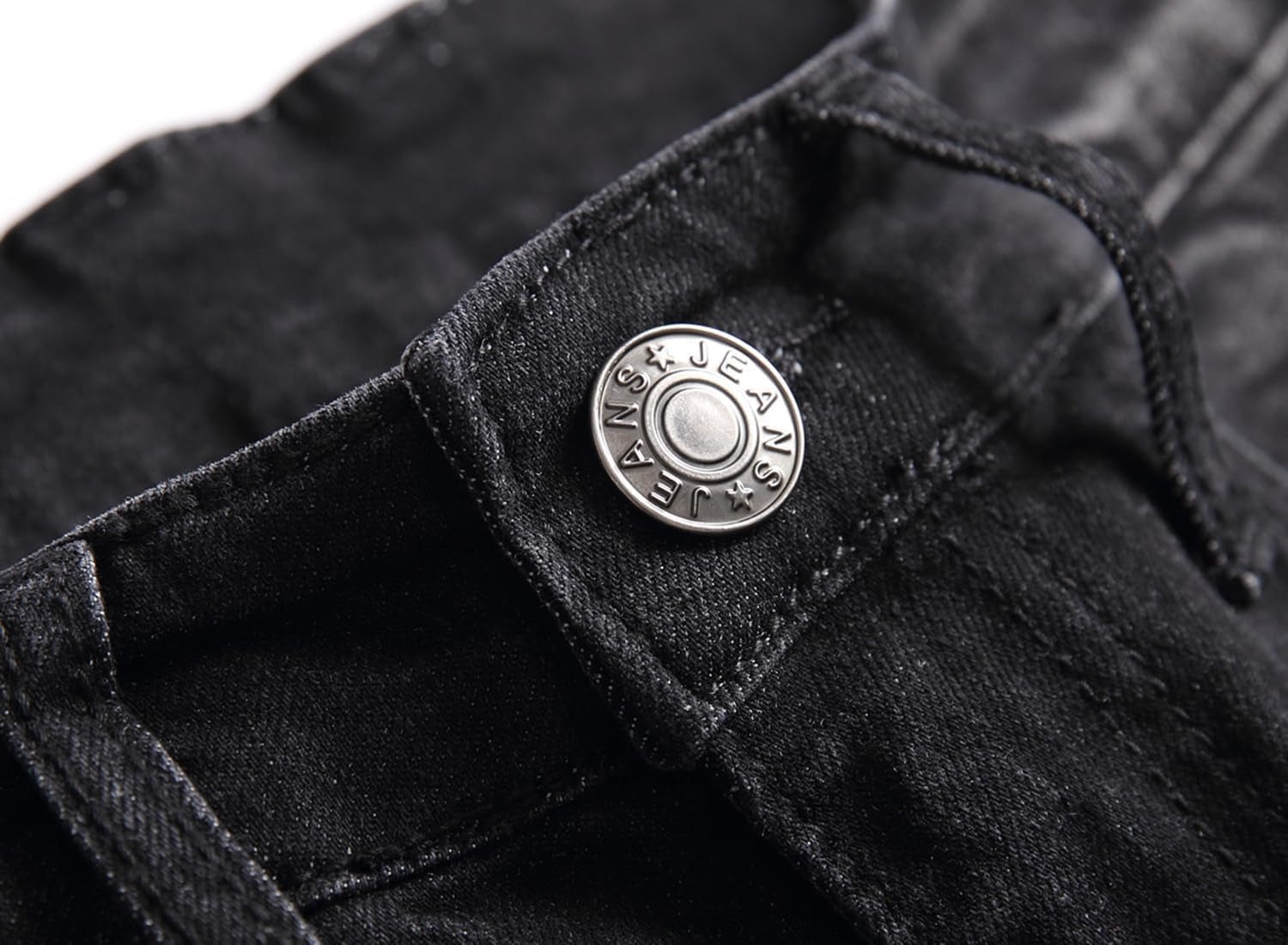 Men's Biker Zipper Deco Washed Straight Fit Jeans