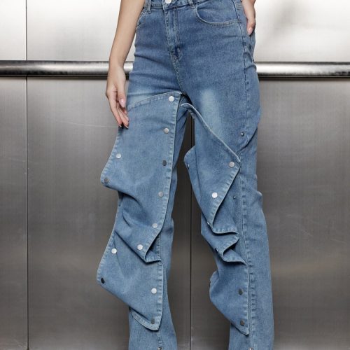 Abibola Snap Asymmetric Straight Jeans 5