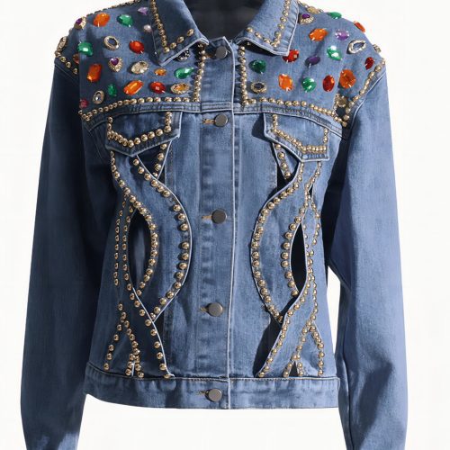 AbigailRhinestoneHollowPatchworkJacket 1