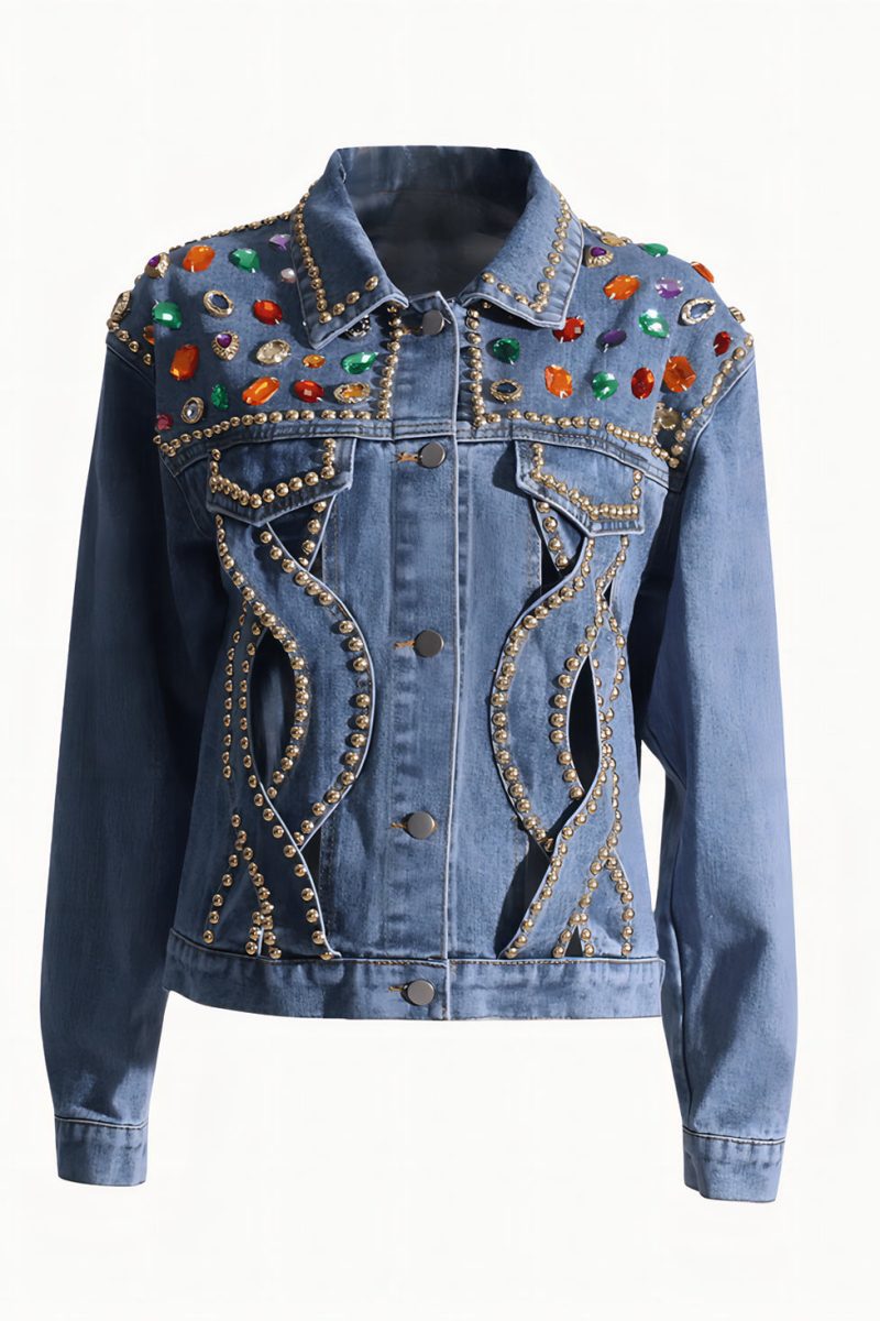 AbigailRhinestoneHollowPatchworkJacket 1