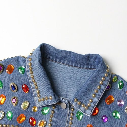 AbigailRhinestoneHollowPatchworkJacket 3