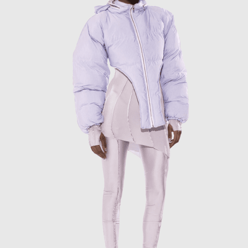 AdannaAsymmetricShortCottonJacketInPurple 3