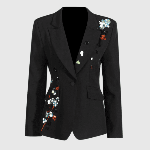 AdibSequinFlowerLapelBlazer 6