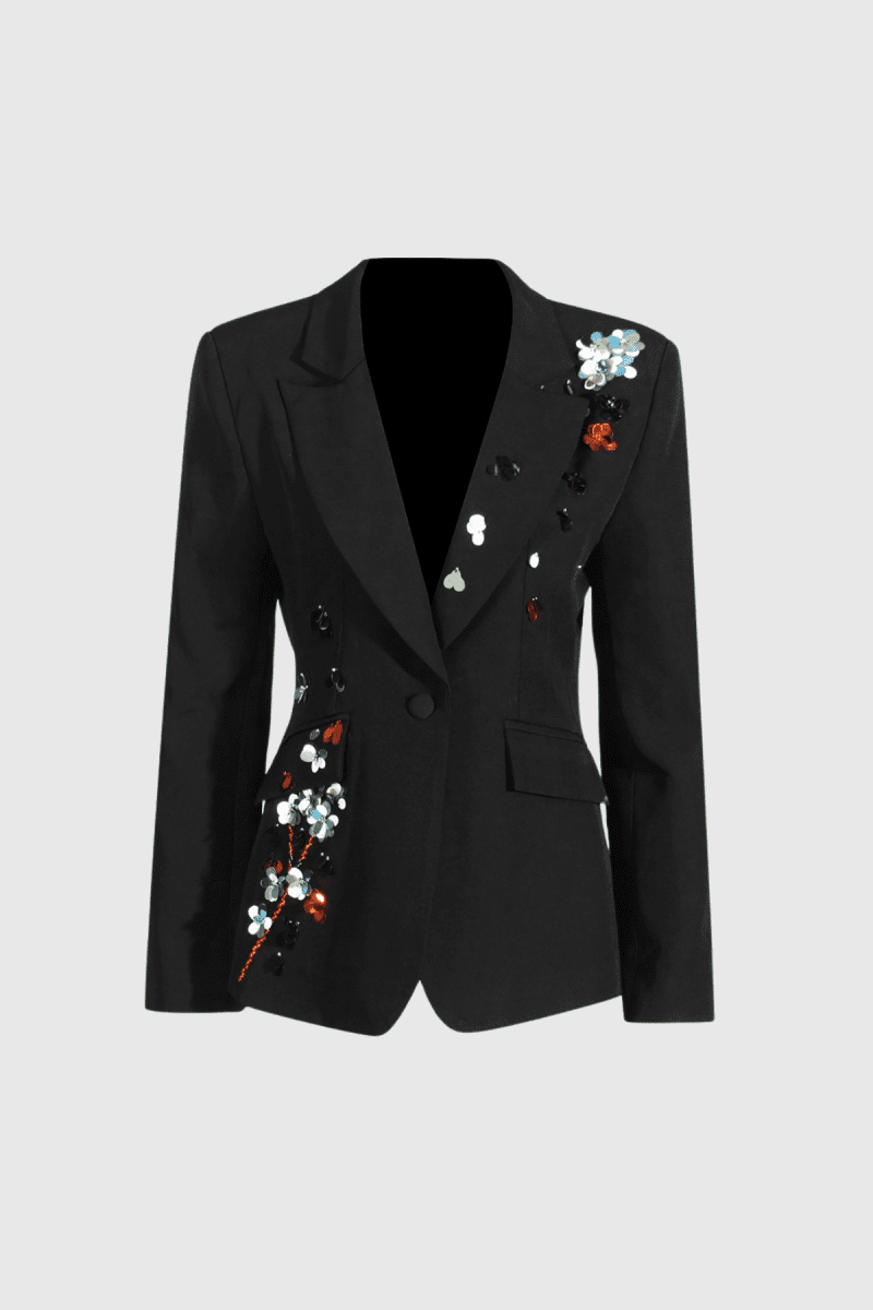 AdibSequinFlowerLapelBlazer 6