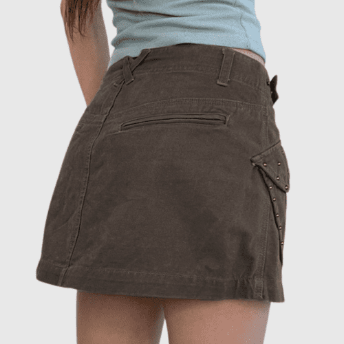 AdilStuddedPocketShortDenimSkirt 5