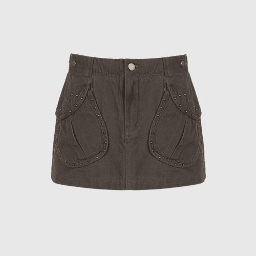 AdilStuddedPocketShortDenimSkirt 6