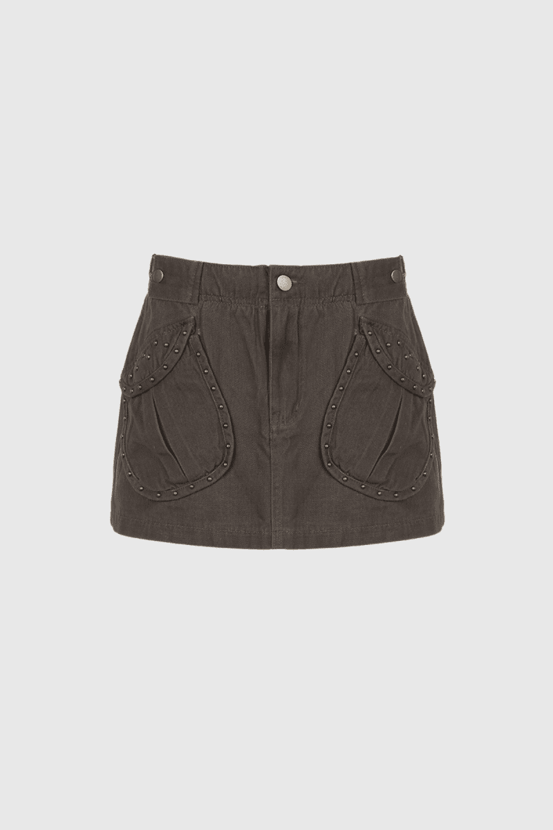 AdilStuddedPocketShortDenimSkirt 6