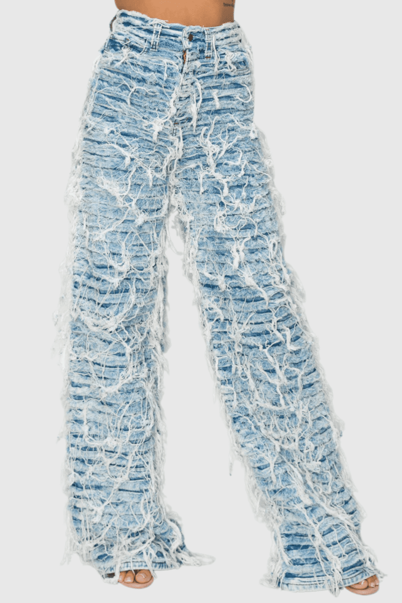 AdriusRuchTornFringeJeansInBlue 5