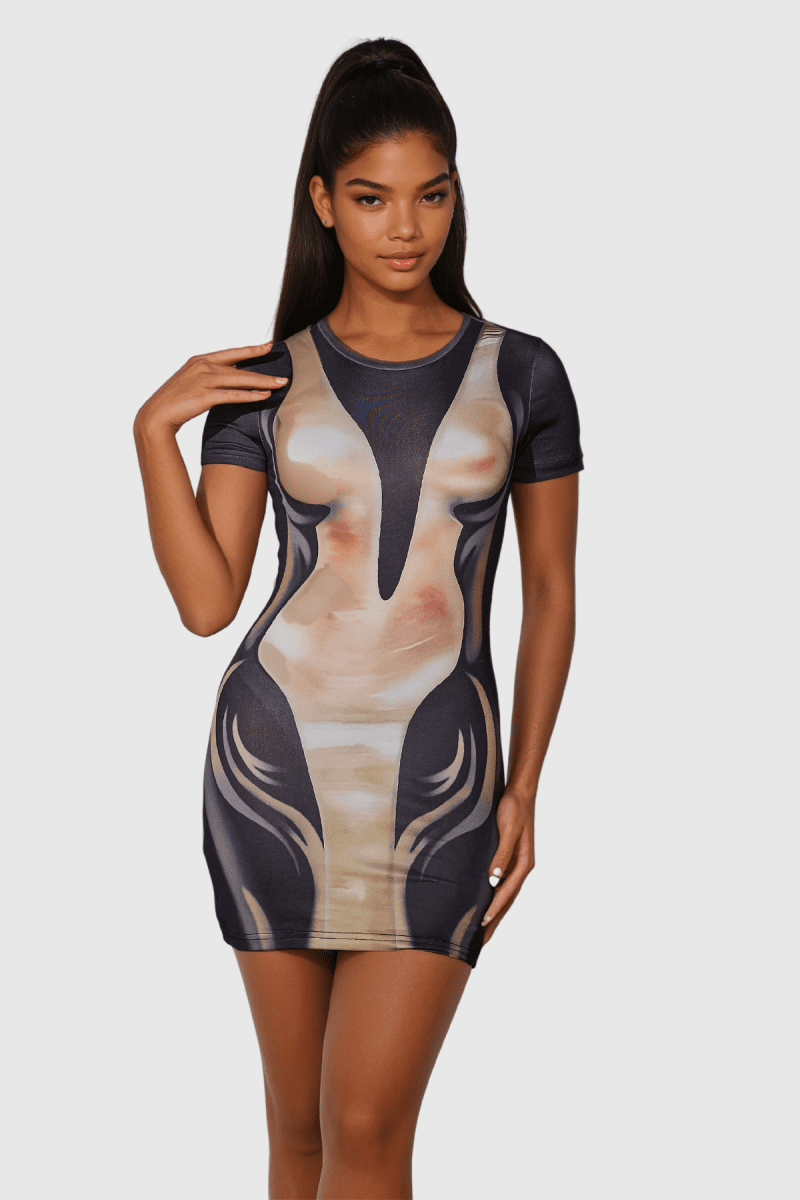 AgamemnonPrintBodyconMiniDress 2