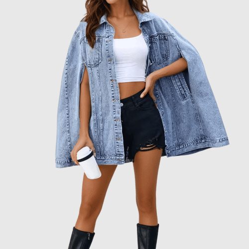 AgrippaAsymmetricShawlDenimJacket 3