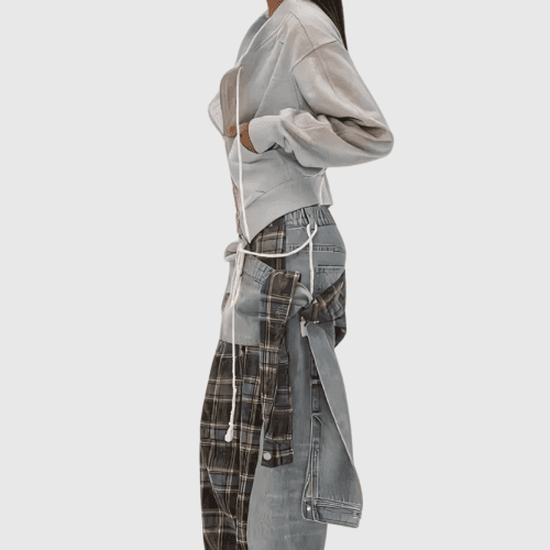 AlessaGridRemovableAsymmetricJeans 3