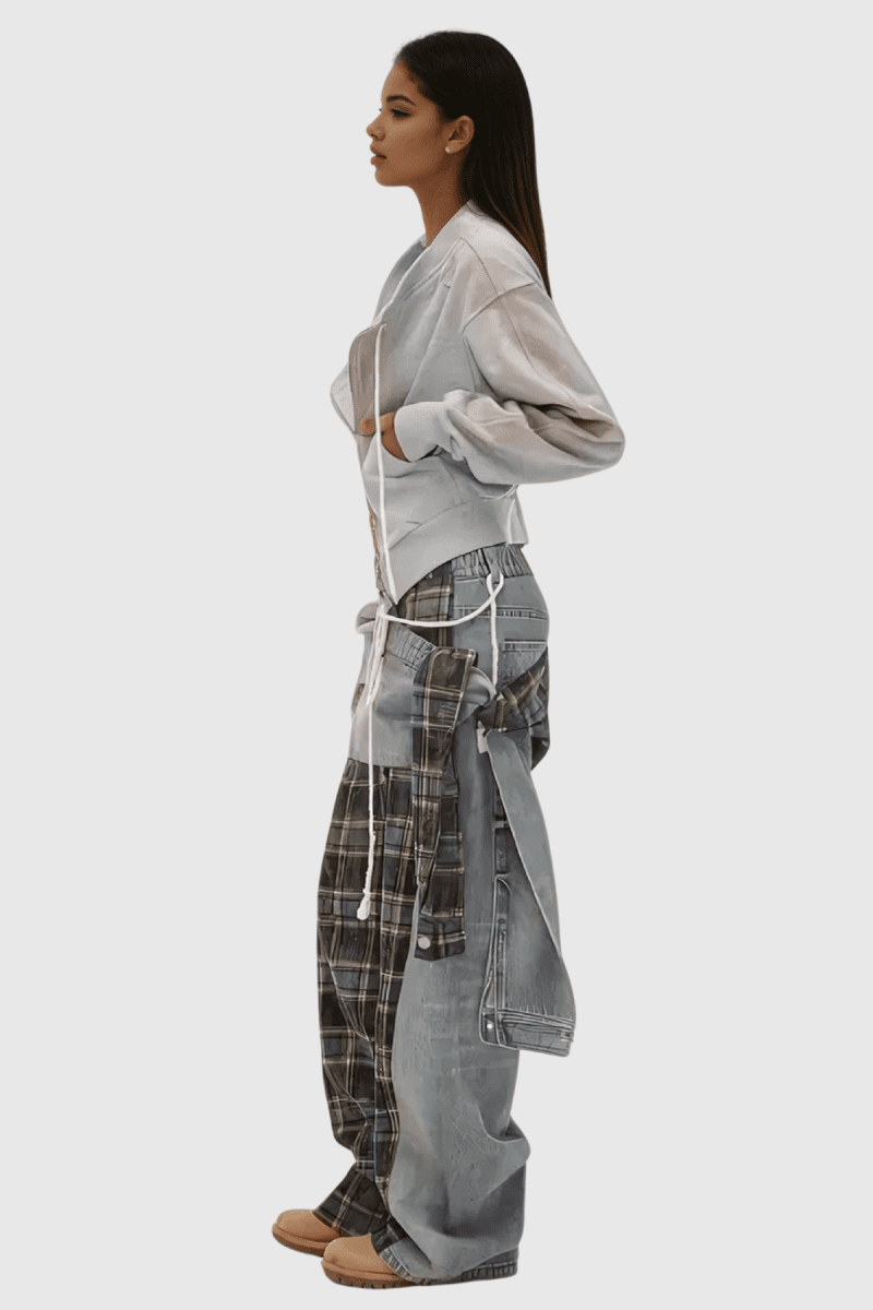 AlessaGridRemovableAsymmetricJeans 3