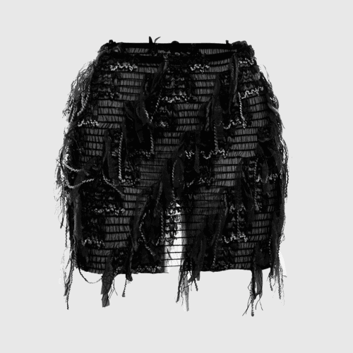 Alianna Fringe Stripe Mini Skirt 3