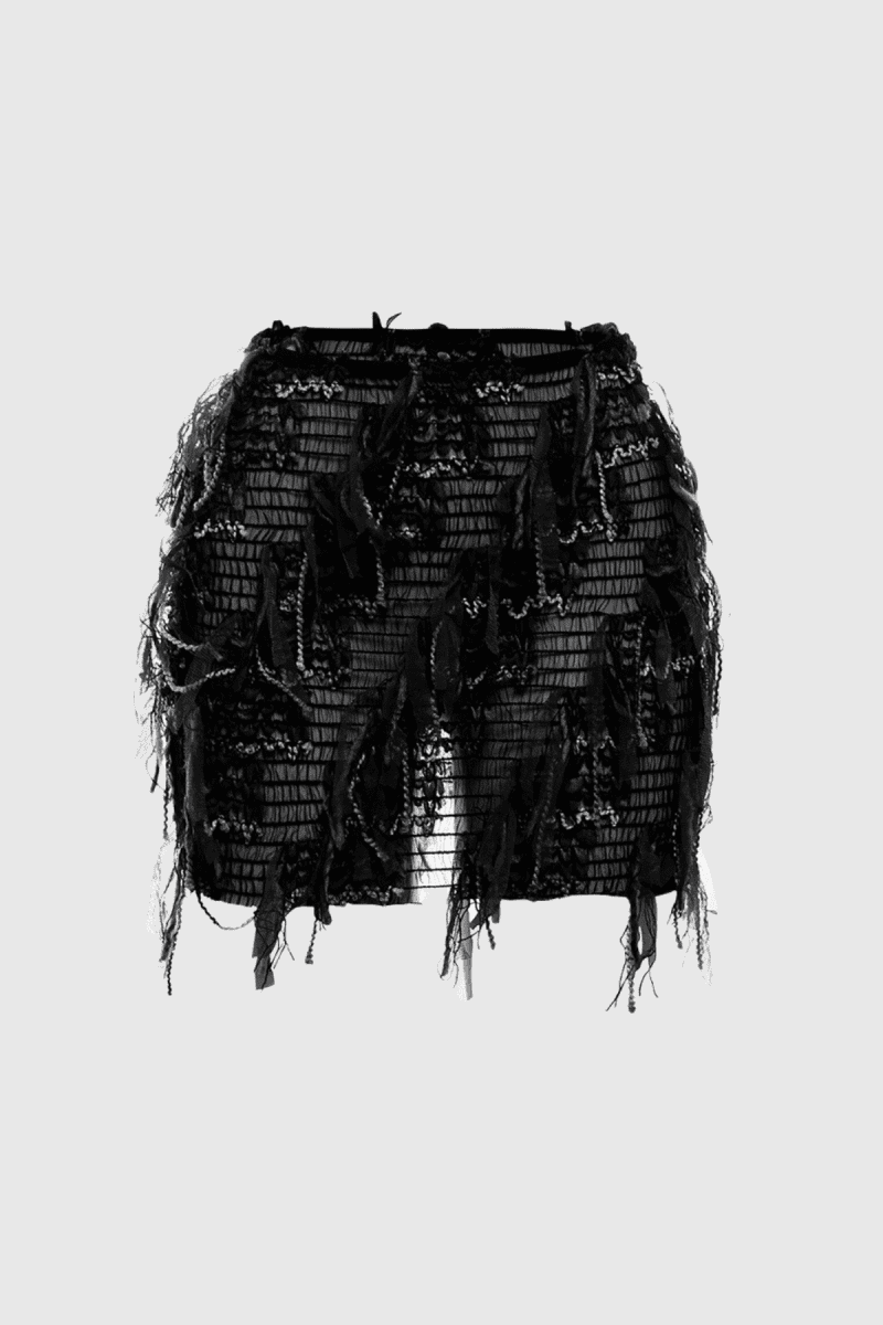 Alianna Fringe Stripe Mini Skirt 3