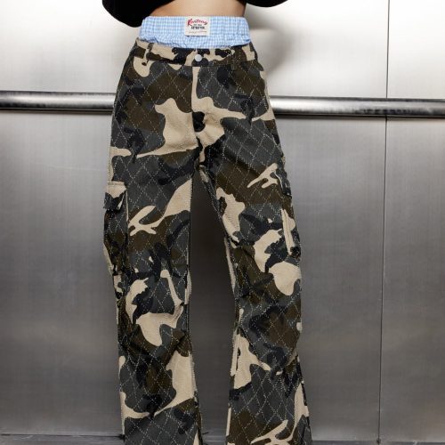 Alick Camouflage Print Deconstruct Cargo Jeans 4