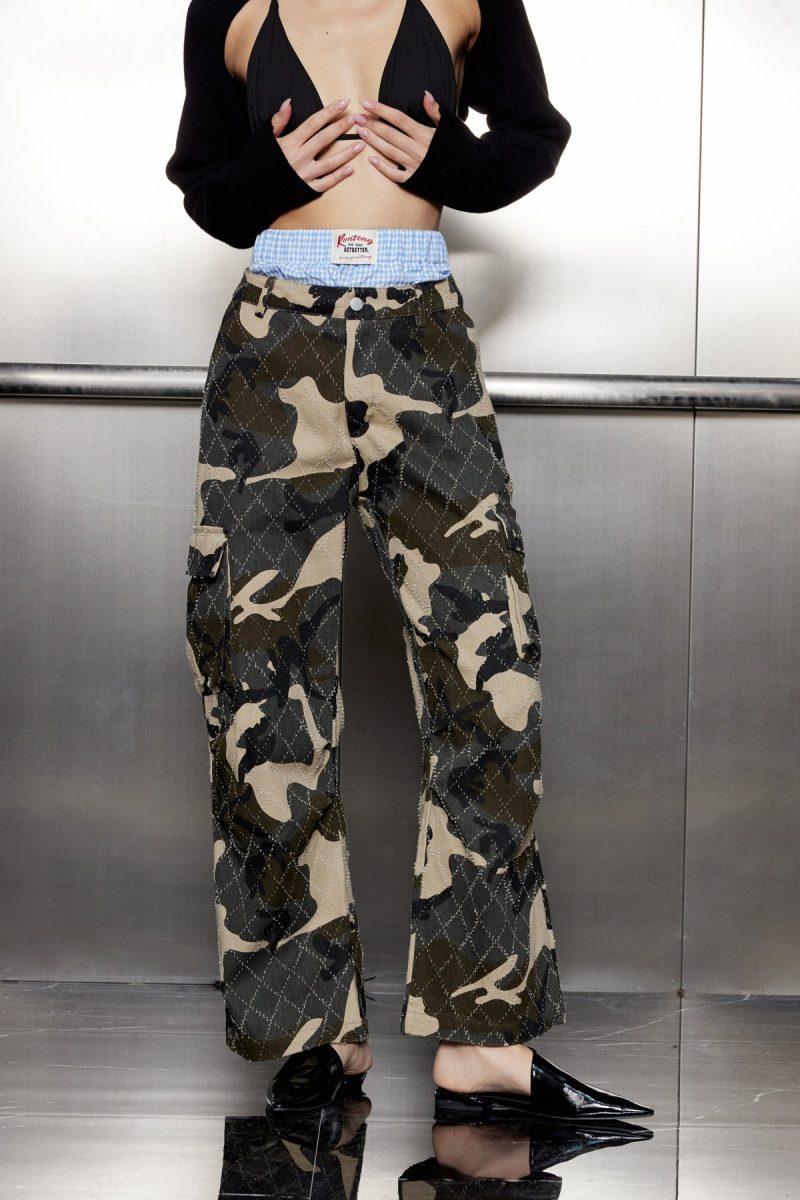 Alick Camouflage Print Deconstruct Cargo Jeans 4