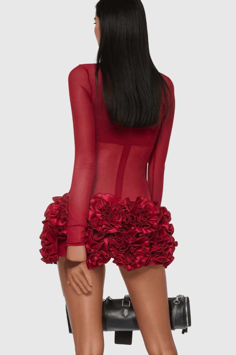 AlonaMeshFlowerMiniDressInRed 3