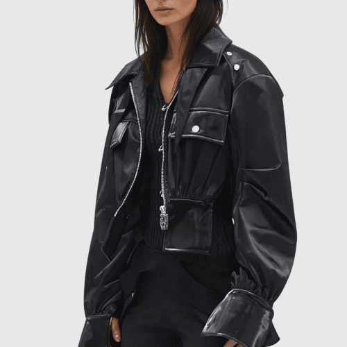 AltmanStuddedLapelShortLeatherJacket 3