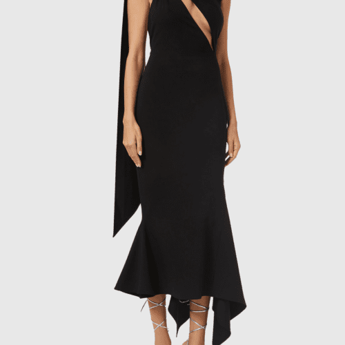 Amirah Hollow Backless Ruffle Midi Dress 1