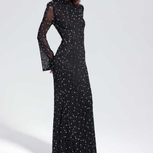 Andie Rhinestone Bodycon Long Sleeves Maxi Dress 6