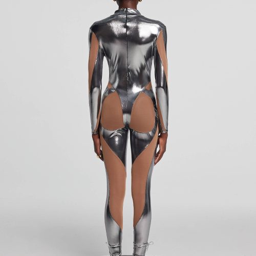 Ariana Paneled Metallic Jumpsuit 1