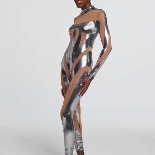 Ariana Paneled Metallic Jumpsuit 3