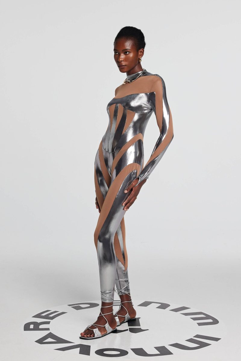 Ariana Paneled Metallic Jumpsuit 3