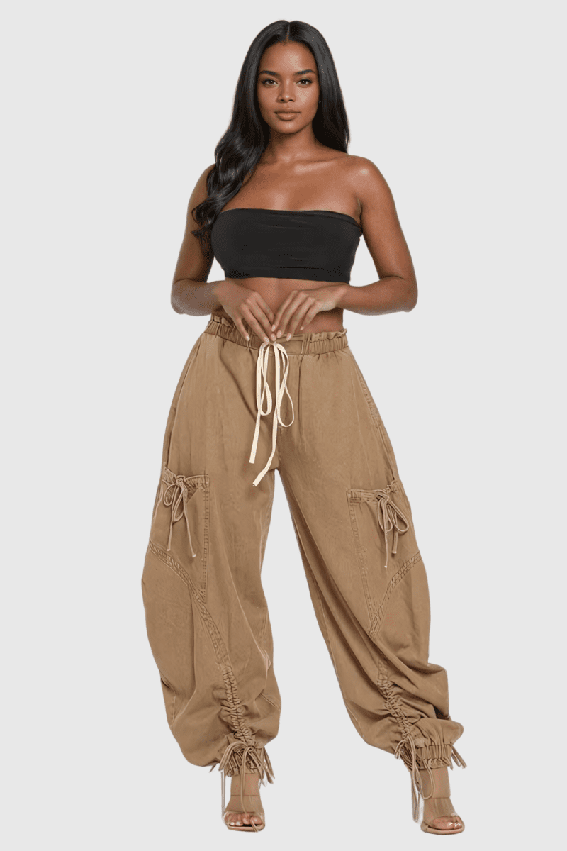 AstridDrawstringLaceUpJeansInKhaki 2