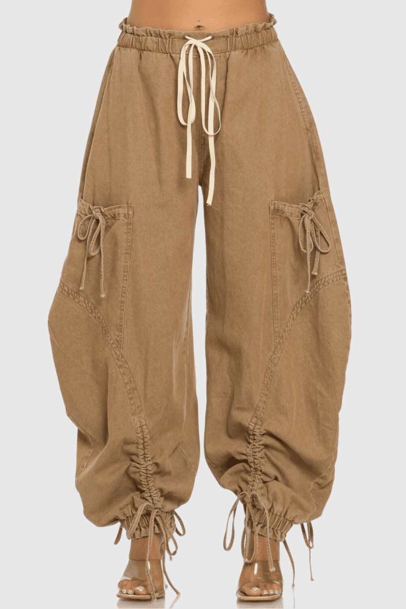 AstridDrawstringLaceUpJeansInKhaki 3