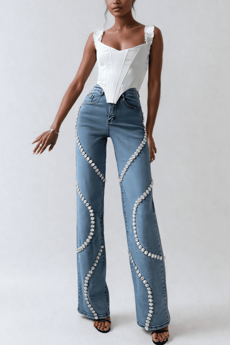 BagheeraRhinestoneStripeJeans 1