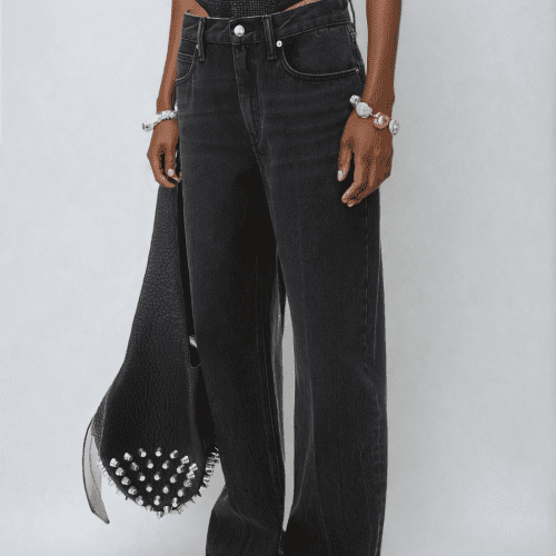 Bahari Cutout Deconstruct Jeans In Black 2