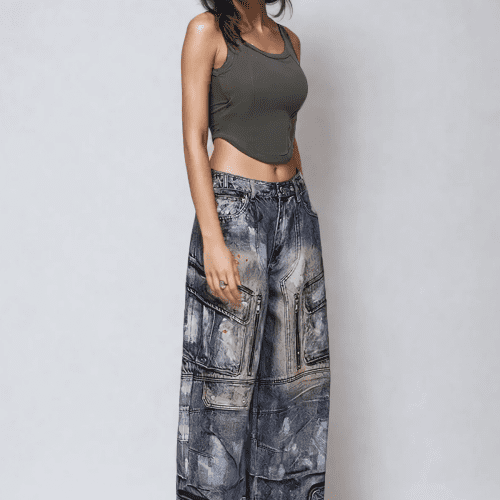 Bahram Print Wide Jeans 3