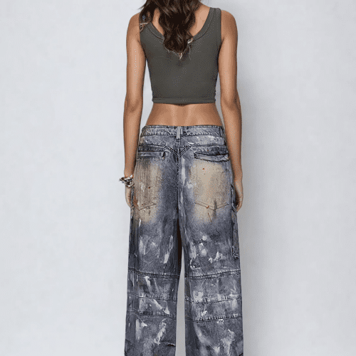 Bahram Print Wide Jeans 4