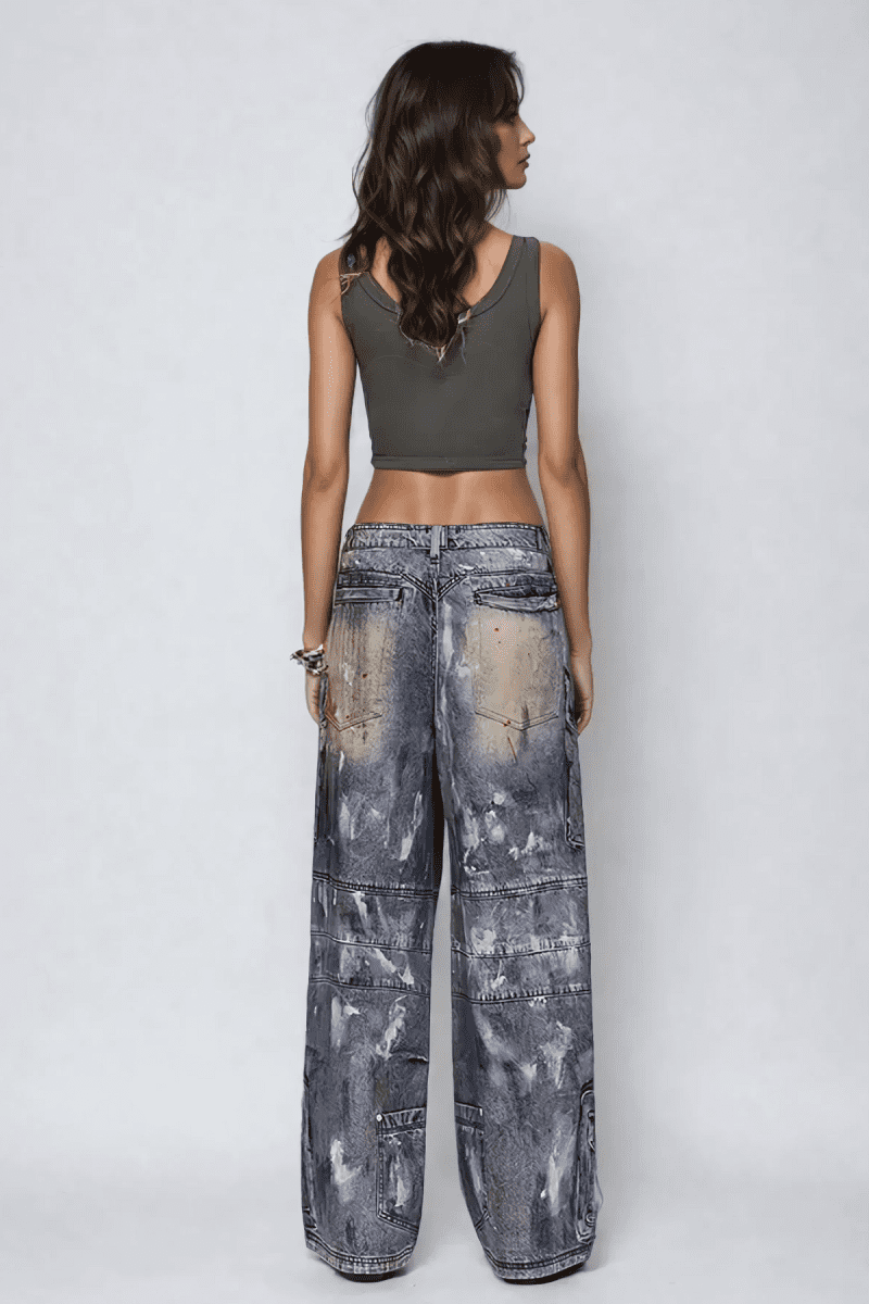 Bahram Print Wide Jeans 4