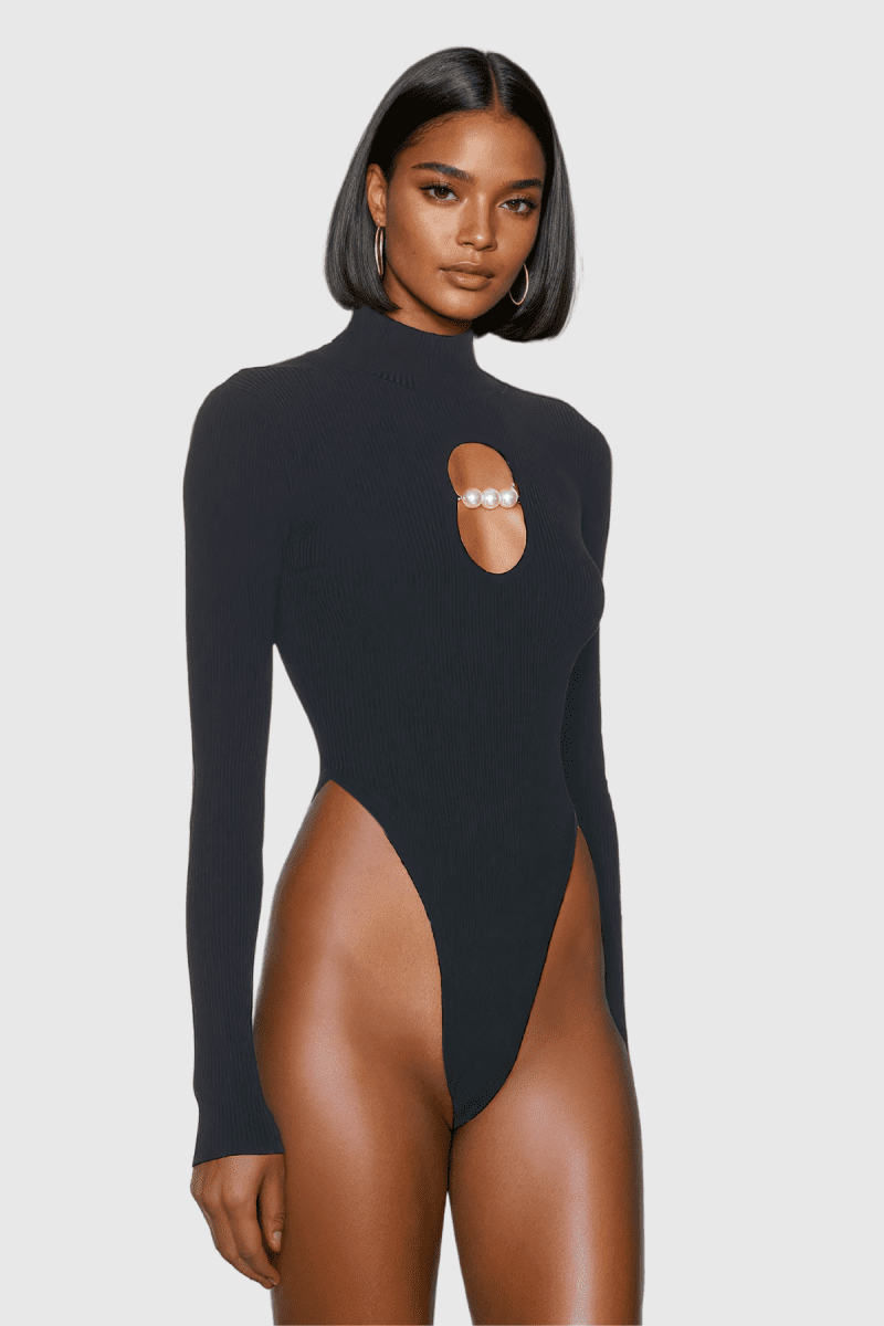 BallariCutoutPearlBodyconBodysuit 3