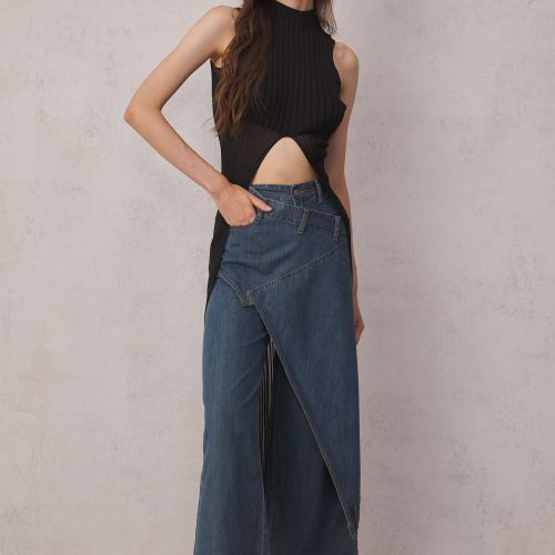 Bernie Asymmetric Patchwork Wide Leg Jeans 3 49c667ae 7de6 41ff 95a8 33ee33bd3faa