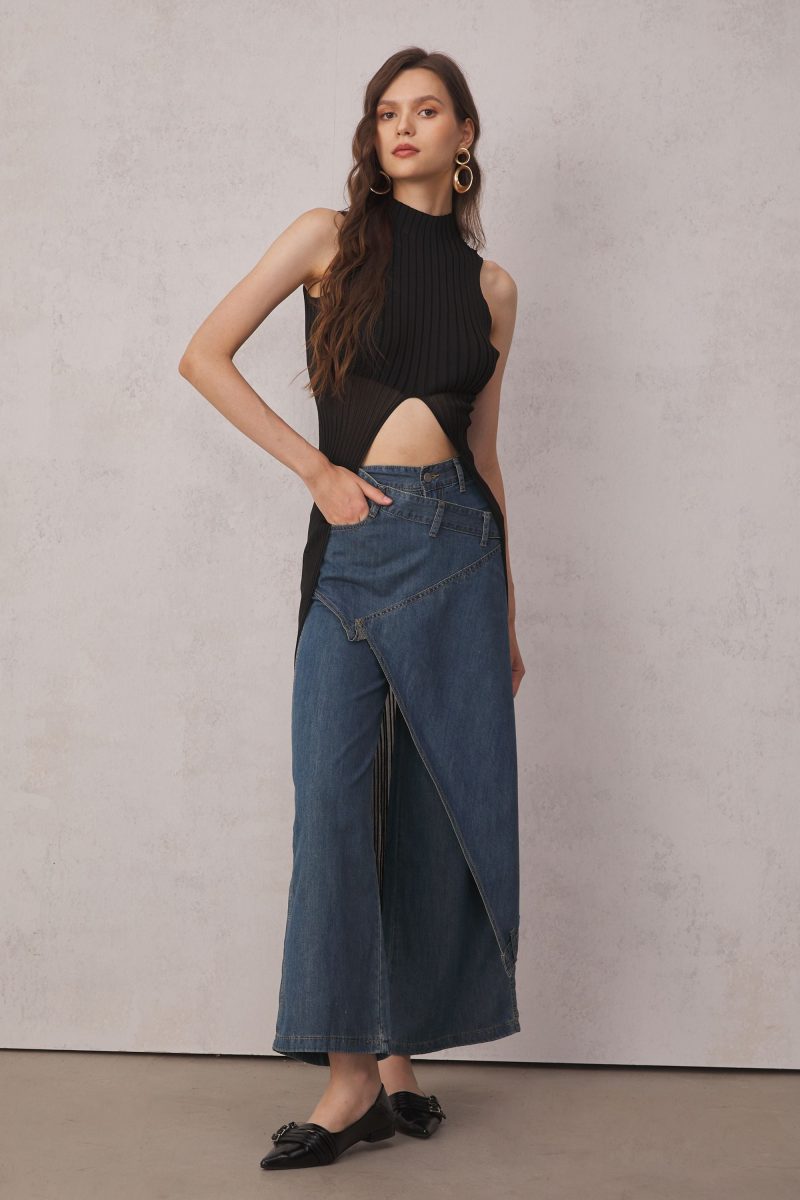 Bernie Asymmetric Patchwork Wide Leg Jeans 3 49c667ae 7de6 41ff 95a8 33ee33bd3faa