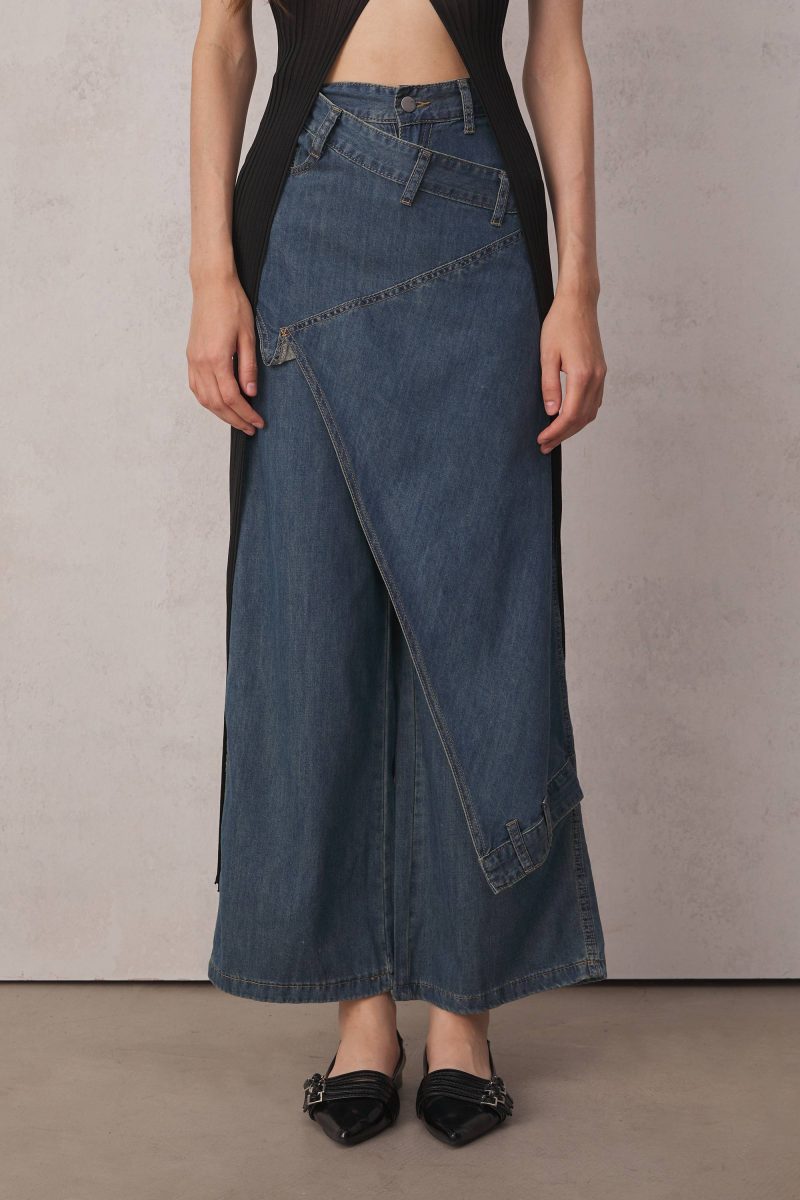 Bernie Asymmetric Patchwork Wide Leg Jeans 4 08a7860c 9f84 4dd2 8739 e5b95238475c