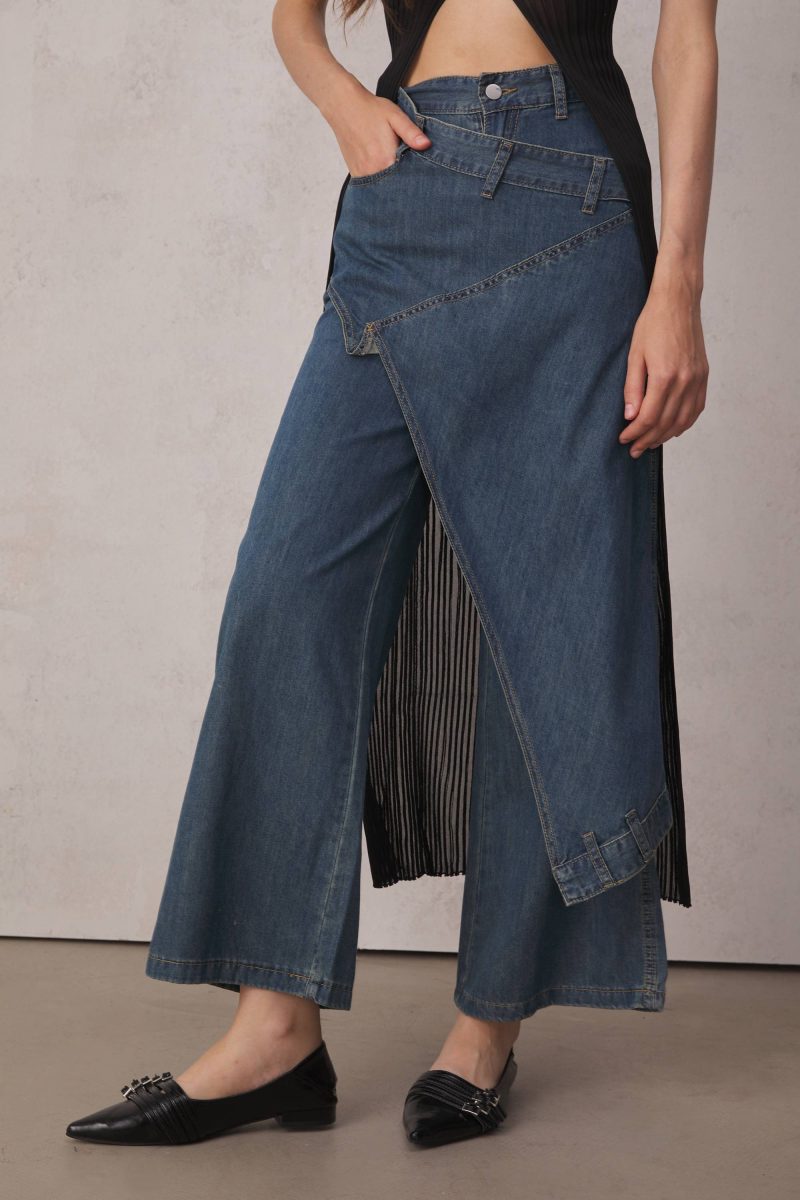 Bernie Asymmetric Patchwork Wide Leg Jeans 5 1974917b a9c3 46a5 8d2f e9105b0f97f7