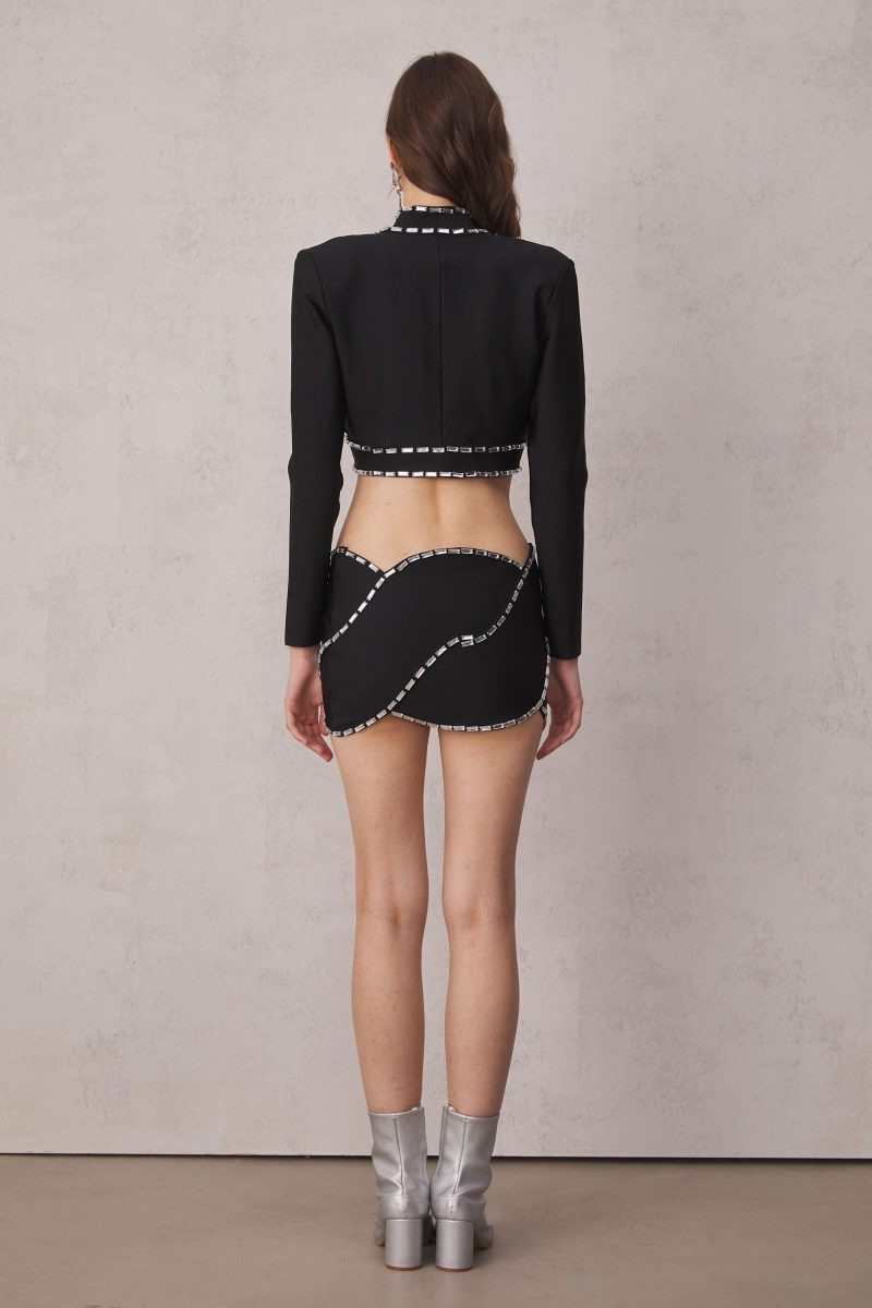 Blake Embellished Bandage Cropped Blazer Set 5