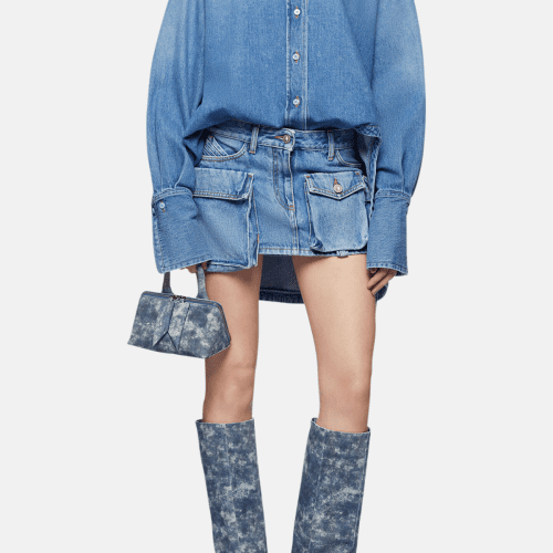 Braelyn Cargo Pockets Denim Skirt 1