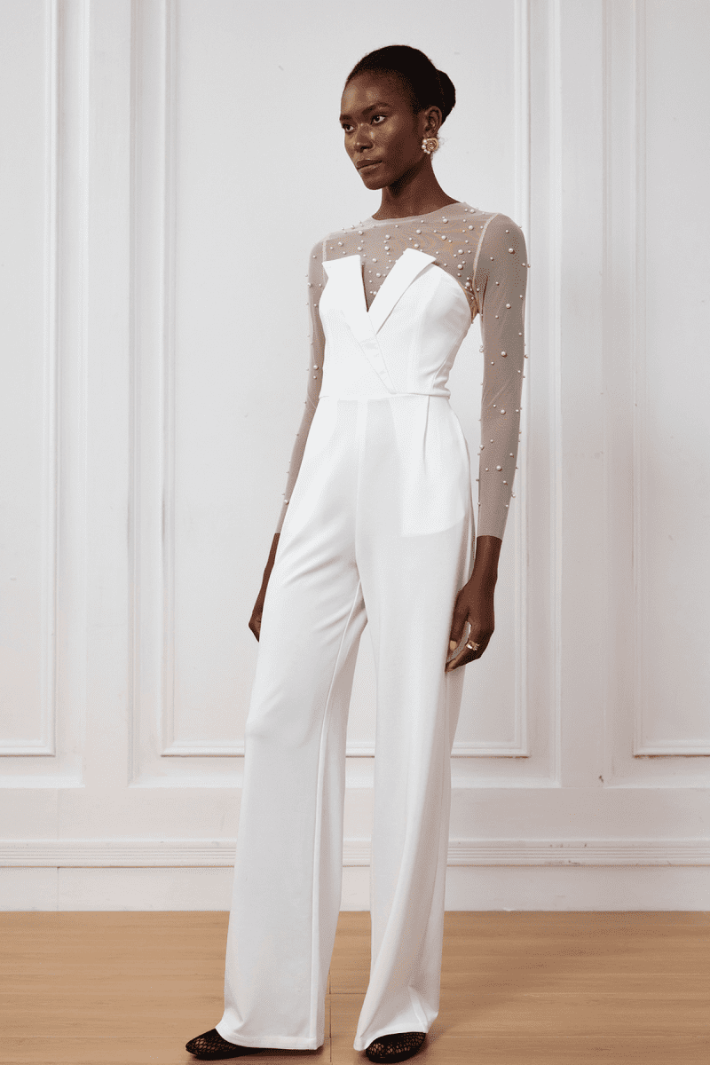 Cadence Pearl Two Piece Plunge Jumpsuits 3