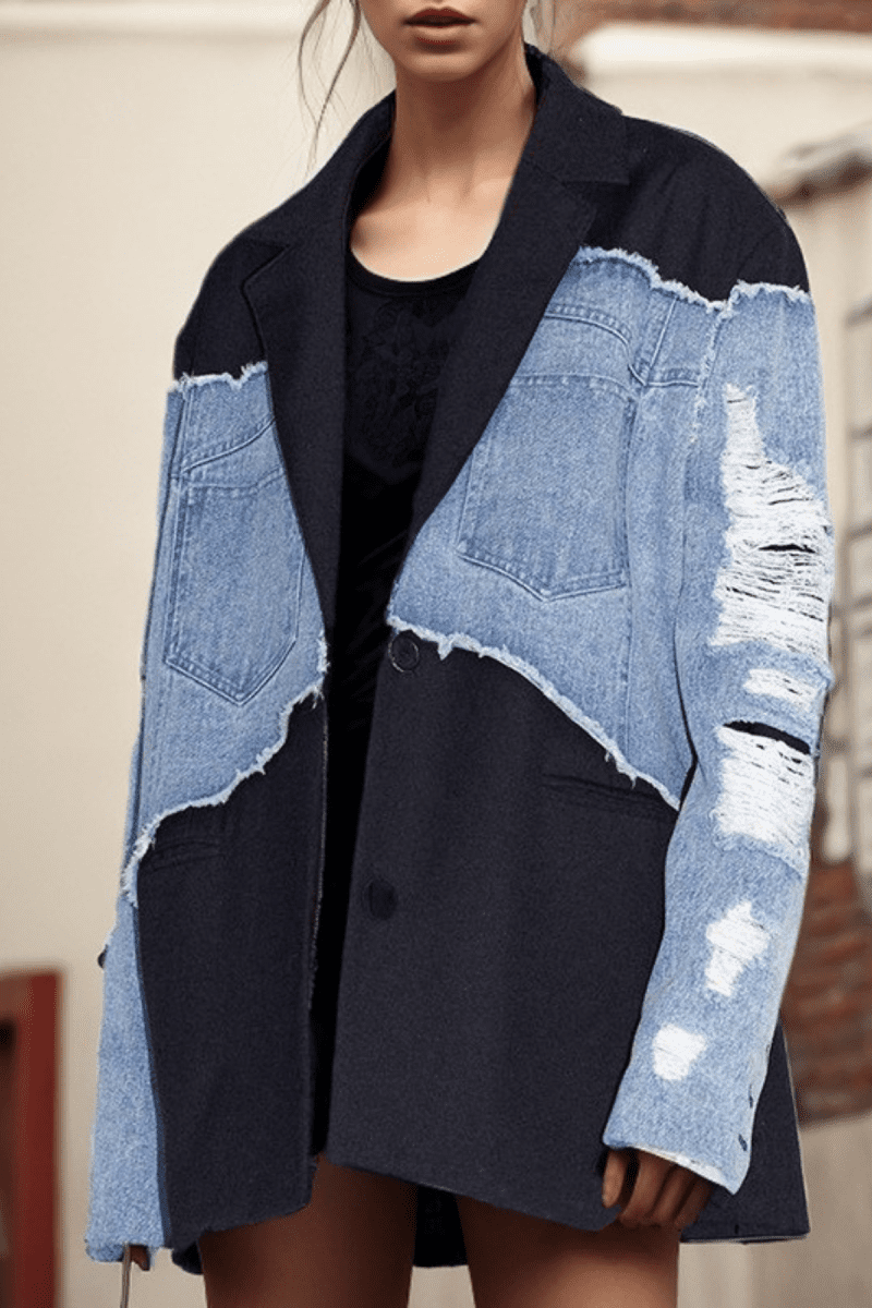 Cecilia Denim Patchwork Coat